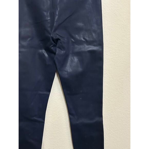 L'Agence Faux Leather Pants Women's Size Small Dark Blue Pull On Trousers Luxury - Picture 8 of 9